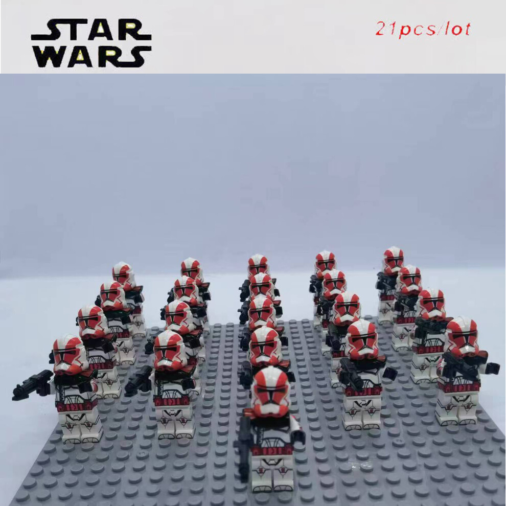 Bonxaif (Captain ) 21Pcs Star Wars Clone Trooper Corps Captain Commander Minifigures Fit Lego Grey