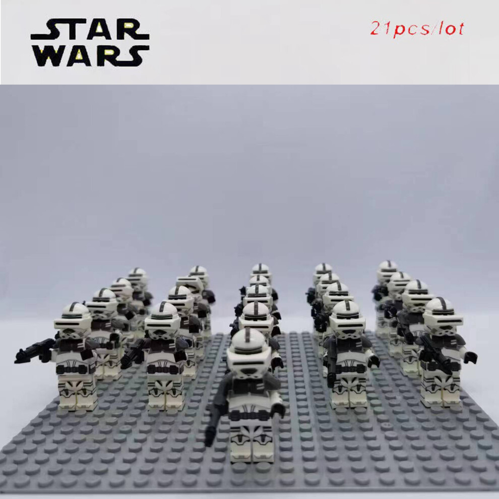 Bonxaif (Clone Trooper Kamino) 21Pcs Star Wars Clone Trooper Corps Captain Commander Minifigures Fit Lego