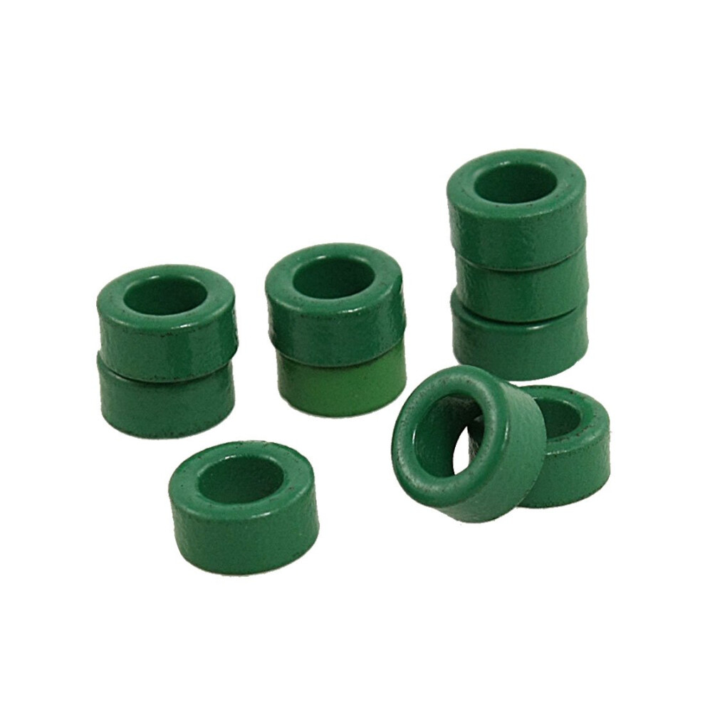 Sourcing Map 10 Pcs Inductor Coil Green Toroidal Core Ferrite Cores 10 Mm X 6 Mm X 5 Mm 6276012968759