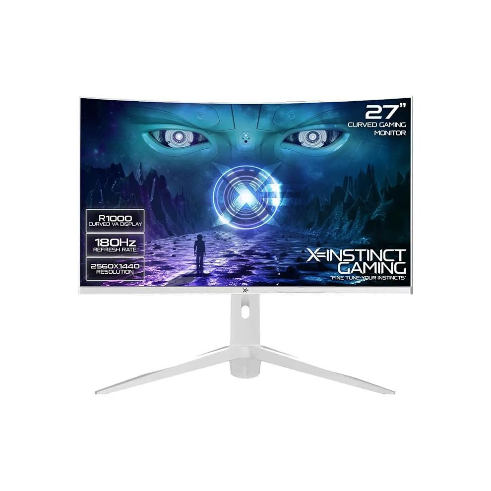 27 Inch Gaming Monitor Curved 1440P 180Hz 1Ms Va G-Sync/Freesync Hdmi, Display Port Tilt Adjust Vesa Built-In Speakers 1234569872771