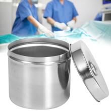 Stainless Steel Muslin Jar, Saline Tin, Dressing Cotton Box, Jodophore Gauze Container with Lid