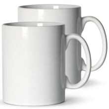 650 ml Large Mug Set of 2, Extra Coffee Cup, Smooth Ceramic Boss Mug, and Large Handle, for Dad Men, White