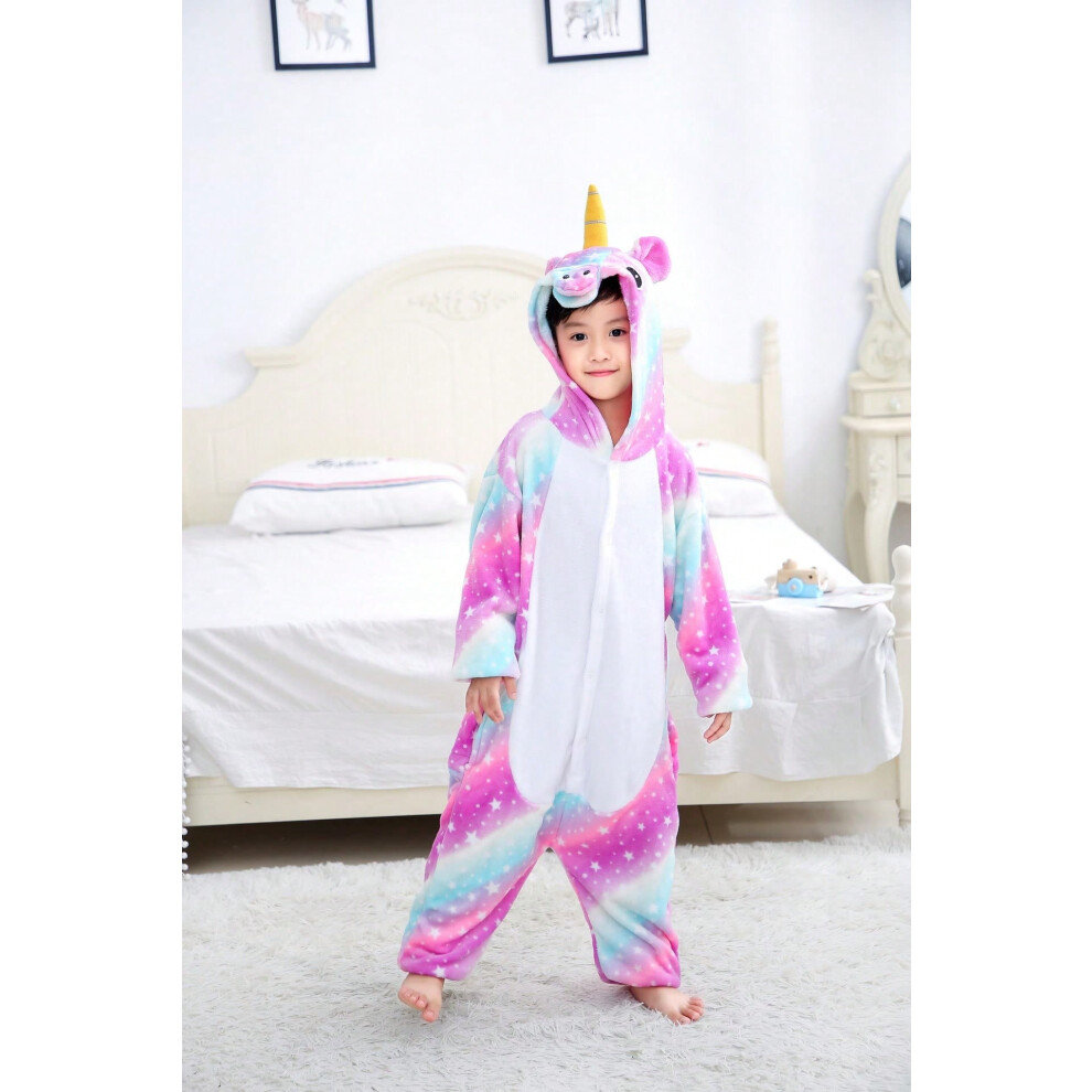 (Starry Sky Pegasus, L+ shoes) Autumn and winter cartoon one-piece pajamas parent-child pickup funny dinosaur flannel performance leisure home