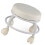 Beige Rolling Ottoman Footrest Stool with Quiet Wheels 1