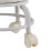Beige Rolling Ottoman Footrest Stool with Quiet Wheels 8