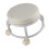 Beige Rolling Ottoman Footrest Stool with Quiet Wheels 10