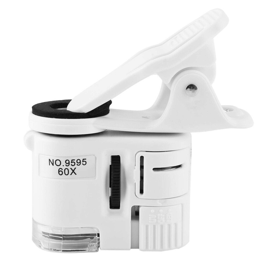 Light Mobile Phone Microscope 60X Mini Clip Magnifying Glass Led Uv Hd Lens