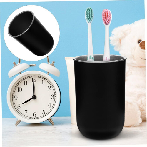 Stainless Steel Toothpaste Holder Bathroom Cup Black X 3 Pieces 12X8CM 2
