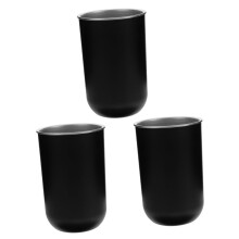 Stainless Steel Toothpaste Holder Bathroom Cup Black X 3 Pieces 12X8CM
