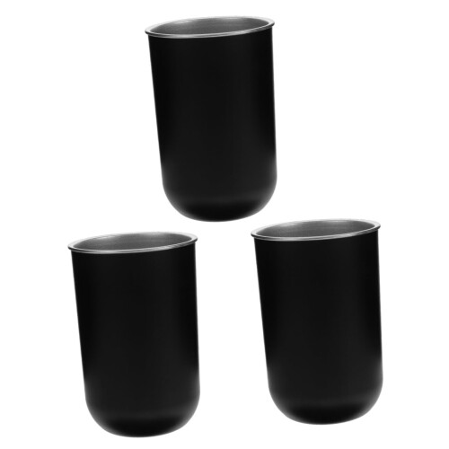 Stainless Steel Toothpaste Holder Bathroom Cup Black X 3 Pieces 12X8CM