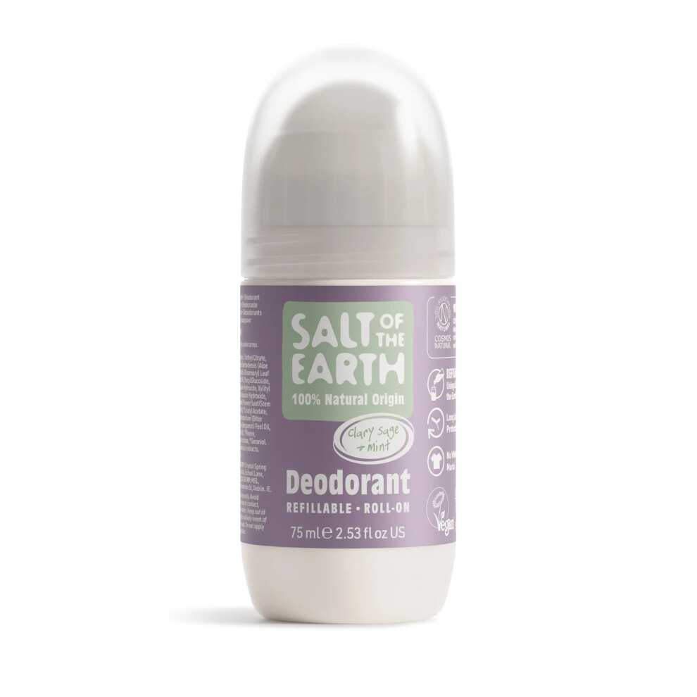 Salt Of The Earth Clary Sage & Mint Refillable Roll-On Deodorant 75Ml