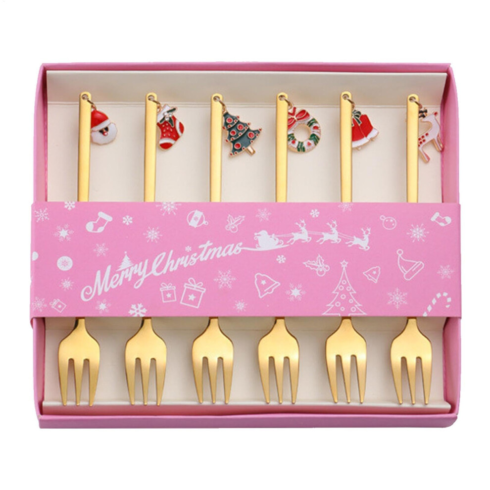 Christmas spoon set stainless steel  6 pieces  for coffee, tea, dessert-image-OPC-PJ2HXVW-NEW