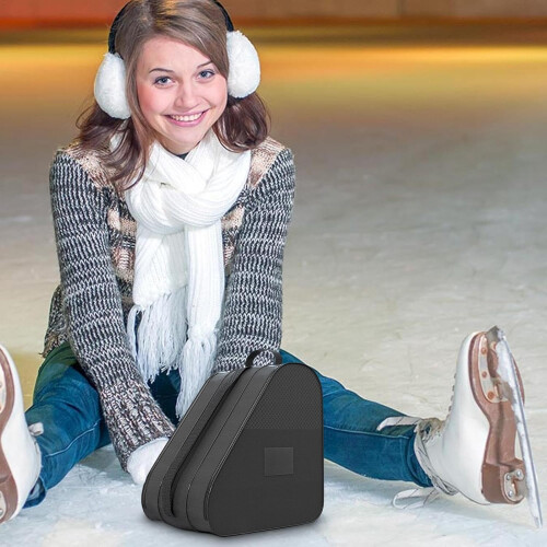 Ice Skate Bag, Breathable Skate Bag, Adjustable Strap, Roller Skate Storage Bag, Black 2