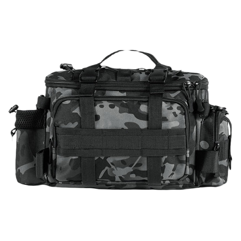 Gray Camouflage Angelbeutel large fly fishing bag Tackle with handle Shoulder strap Tackle storage with rod holder for the Outdoor-image-OPC-PJ2HYXK-NEW