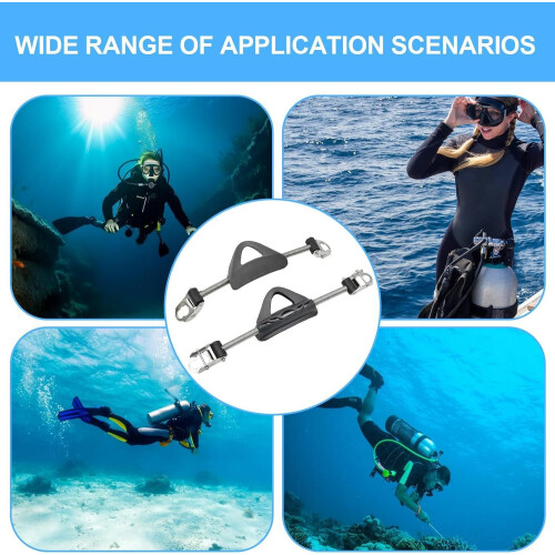 Scuba Diving Fin Spring Heel Strap  Stainless Steel Adjustable Buckle  Quick Release 2