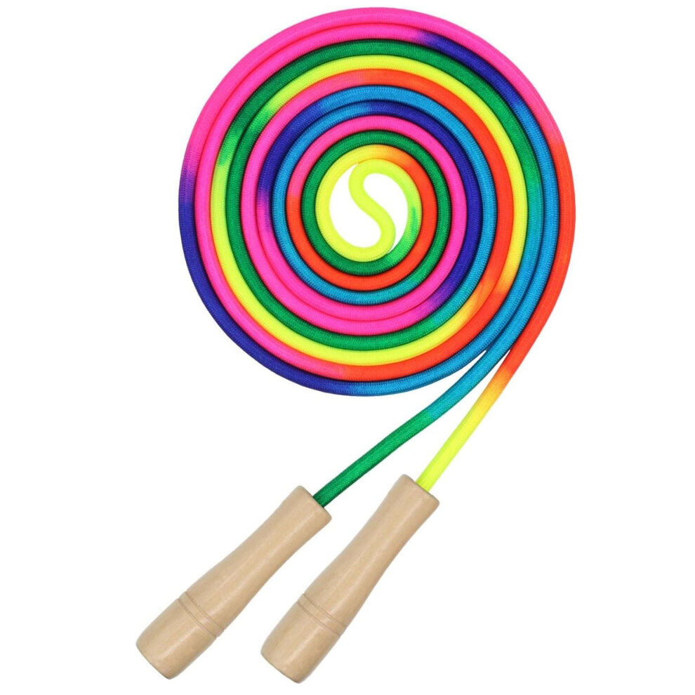 Jump rope children, children jump rope wooden colorful adjustable 5.5yard double Dutch for student sports equipment
