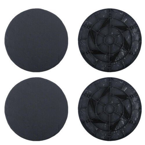 Outdoor Pathway Stepping Stones, 4 Resin Pathway Stones with Ground Stakes