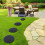 Outdoor Pathway Stepping Stones, 4 Resin Pathway Stones with Ground Stakes 3