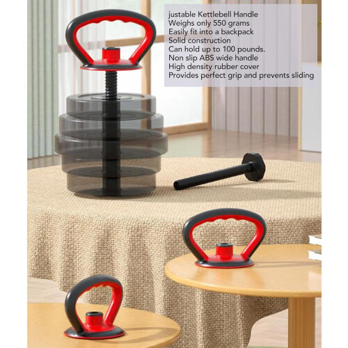 2 Adjustable Kettlebell Handles for Weight Plates, NonSlip Handle, Connecting Bar 1