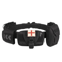 Tactical Combat Belt 6 in 1 Hunting Belt Set Waist Pack Multifunctional Outdoor Climbing Storage Hunting Bag Waist Pack BK