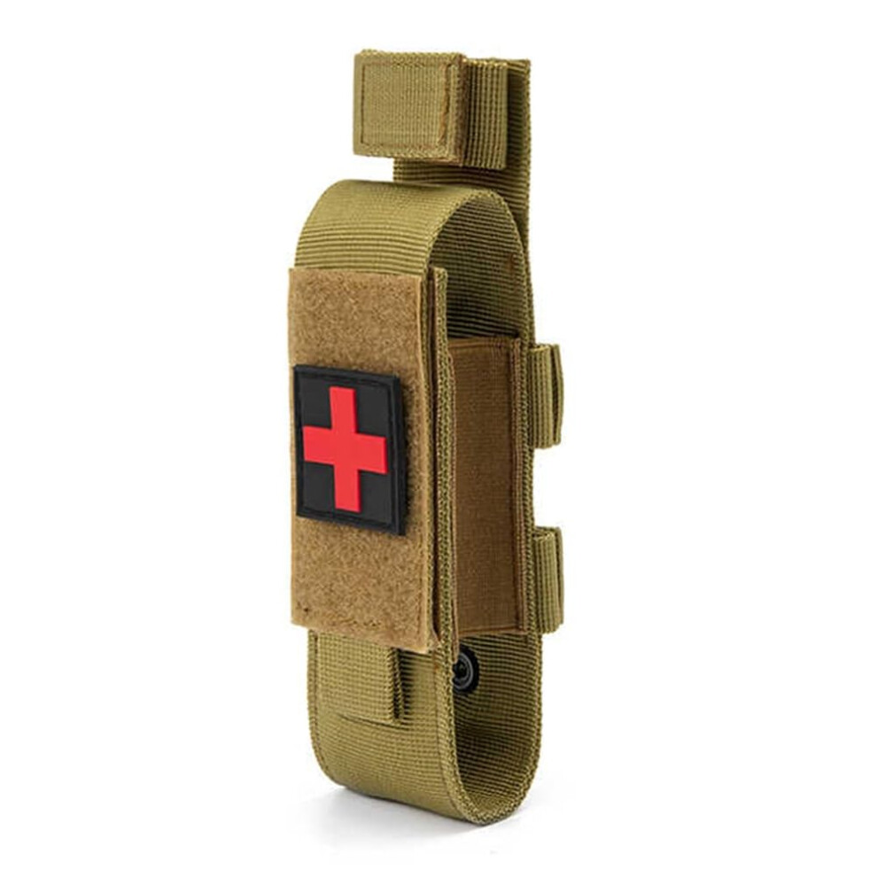 Upgrade 1000D Laser Cut Molle Tourniquet Holder, Tactical Molle Tourniquet Pouch Holder PouchTan