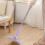 Mop  Mop, Rotating Small Flat Automatic Cloth  Push Pull Handle Flat, Dust Mop Wall Mounted Mop Holder Handle Flat for Bathroom Kitchen 4