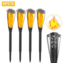 (4pcs) 4pcs Solar LED Flame Light, 12LED Solar Ground Plug Light, 360 Illumination Solar Courtyard Light, Solar Imitation Flame Landscape Light
