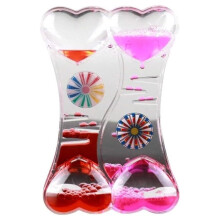 (Pink&Red) Liquid Sensory Spinning Motion Timer for Autism, Sensory Needs, ADHD, Stress Relief, Anxiety. Autism Toy and Special Needs Sensory Fidget.