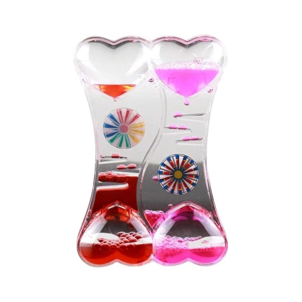 Closkye (&Red) Liquid Sensory Spinning Motion Timer For Autism, Sensory Needs, Adhd, Stress Relief, Anxiety. Autism Toy And Special Needs Sensory Fidget. Pink/Red