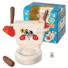 (Polychrome) Interactive Toilet Flying Poop Game - Novelty Gag Toy with Plunger & Colorful Poop Figures, 2-4 Players, ABS Material