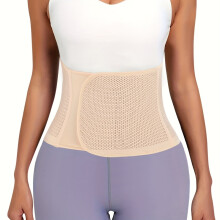 (Beige Color, XL) Women's Postpartum Waist Trainer - Summer Thin Belt for Tummy Control & Body Shaping, Breathable Mesh with Adjustable Hook-and-Loop Closure