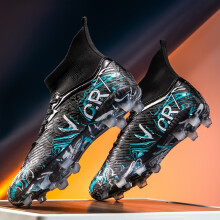 (Black Moon, 11 Big Kid) Youth Boys' High-Top Football Cleats - Lightweight Breathable Training Shoes with TPU Studs, Pink & Clear Design, All-Season Comfort