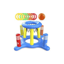 (Set Of 10) Inflatable Basketball Hoop Set for Indoor & Outdoor Use - for Holiday Parties, Family Gatherings, and Sports Events - Durable PVC Material
