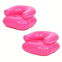 (2pcs Pink) 2pcs High-Quality PVC Inflatable Sofa - Portable Foldable Backrest Cushion, Transparent Design,  for Indoor, Outdoor, Travel, and Camping