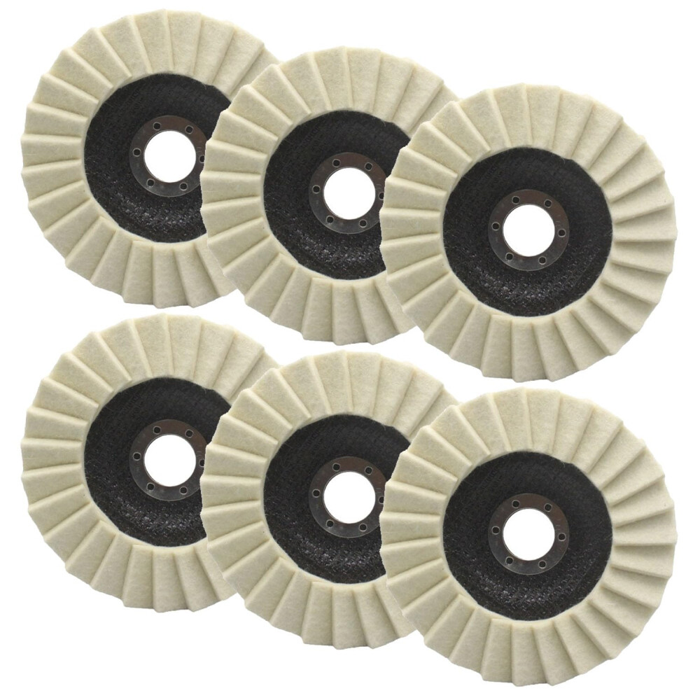 Pack Of 6 Polishing Discs 125Mm X 22.2Mm For Angle Grinders, Sanding, Polishing 6276012978192