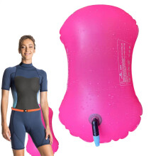 Swimming Bladder, Buoy for Open Water, Training Snorkel Float, Bags for Swimmers Rosa