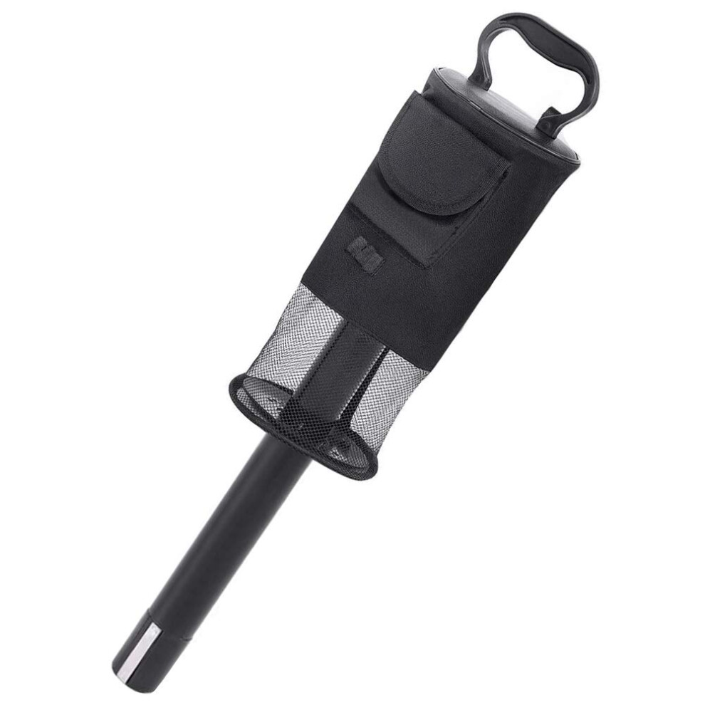 Golf Ball Collector, PickUp Bag Holds 75 Balls, Removable Retriever Tube (Black)-image-OPC-PJ2JQBN-NEW