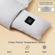 (white) Winter Heating Scarf, Three-level Intelligent Electric Heating Down Velvet Hot Compress Scarf, Washable Down Cotton Heating Neck Pad 105x13 Cm