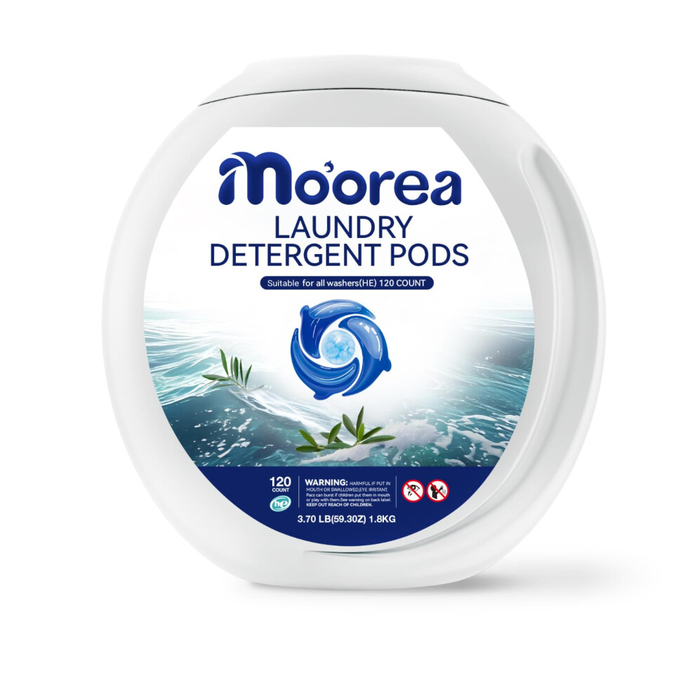 Mo'orea Waschmittelkapseln, Blauer Frischduft, Lang Anhaltender Duft, 2-In-1-Packungen Mit Duftverst Rkerperlen, 120 St Ck Waschmittelkapseln (Oz-image