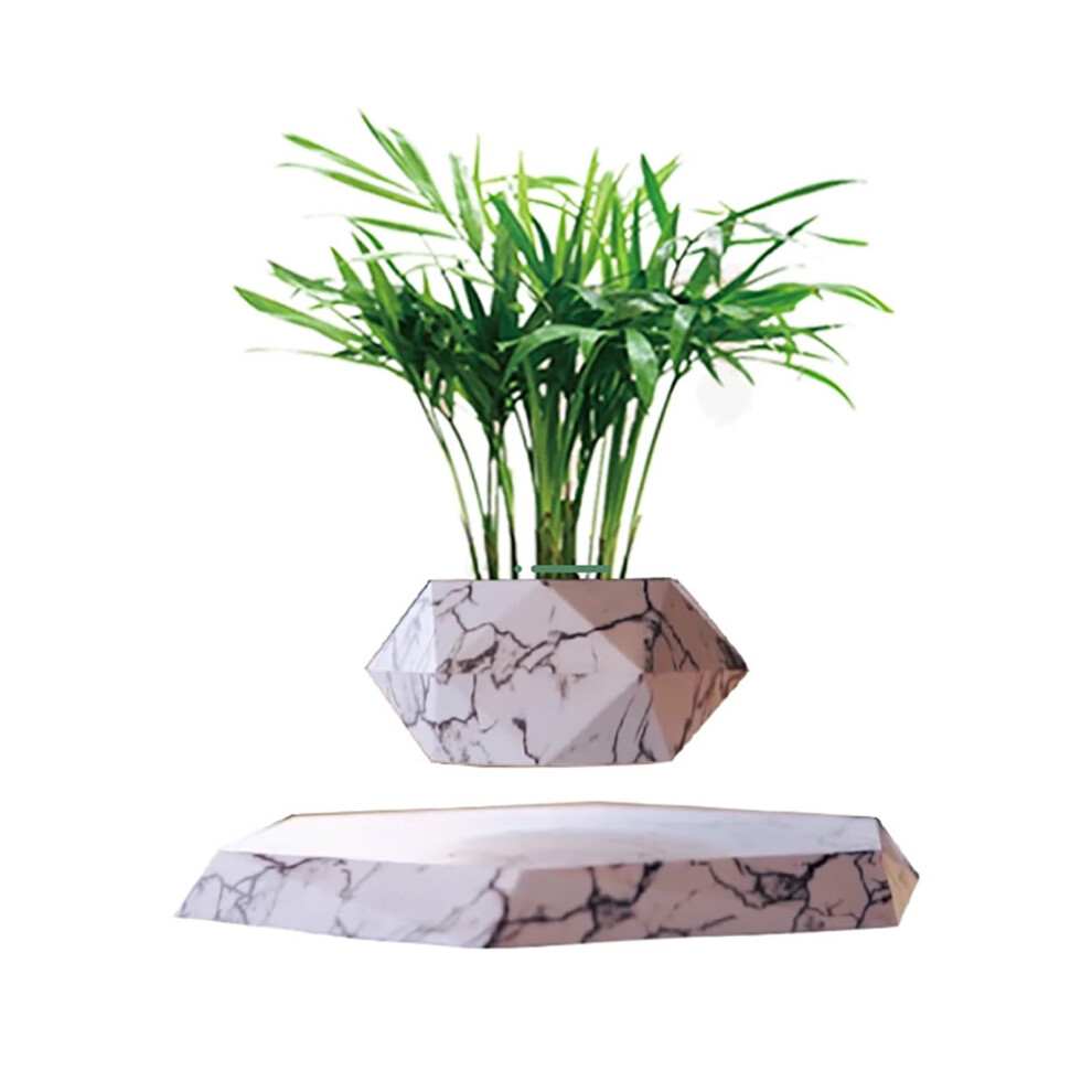 Wooden Floating Plant Pot, Succulent Pots Planter, Cactus Planter, Floating Decor For Home And Office, Magnetic Floating Display, Marble 6493810181108