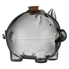Transparent glass shore, Elegant pig travel for co, mixes decorative charm and functions, ideal for or gift ideas Black