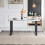 (1*white table only) Grey dining table and chairs set PU chairs 5