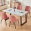 (1*white table only) Grey dining table and chairs set PU chairs 9