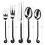 Gourmet Settings 20-Piece Flatware Treble Clef Collection Black Silver 5
