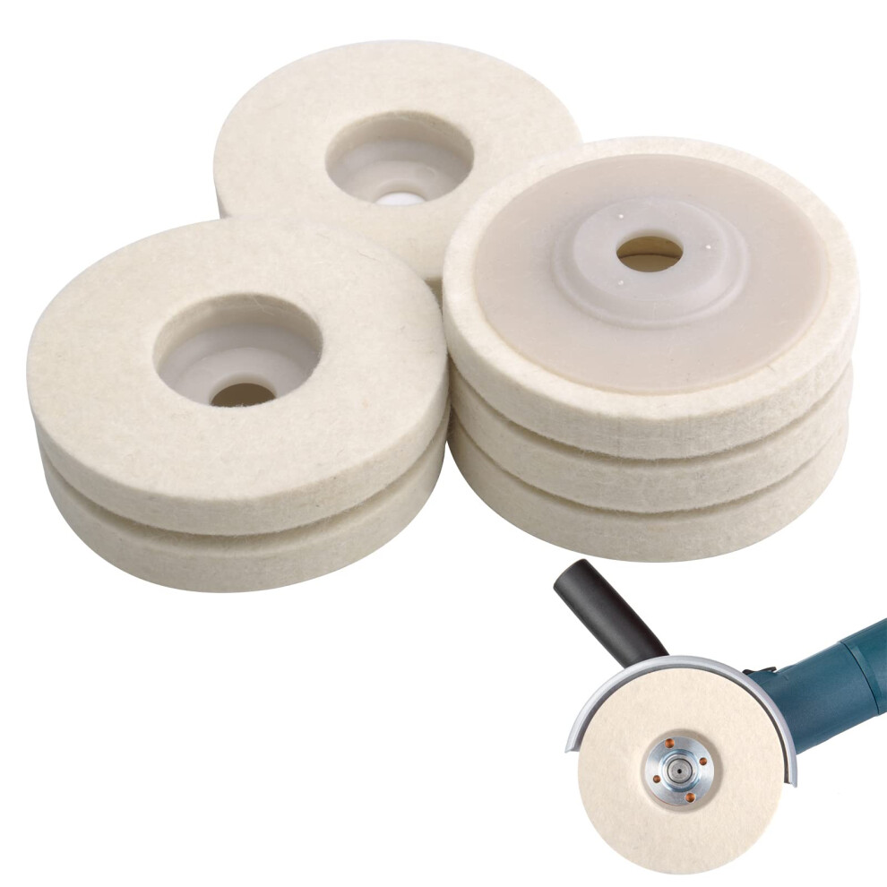 Wool Polishing Attachment, 100 Mm Polishing Disc, 12 Mm Wool Buffing Pad, Pack Of 6 6276012981857