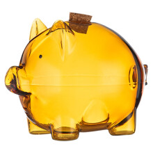 Glasmnzenbank, Clear Coin Bank Glass  Decorative Money Box  Schweineformsparglas