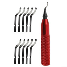 Practical blade replacement, easytouse deburring tool set with milling handle and 10 blades