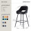 (2pcs,Black) Set of 2 Bar Stools Velvet Breakfast Bar Stools Rest 2