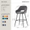 (2pcs, Grey) Set of 2 Bar Stools Velvet Breakfast Bar Stools Rest 3