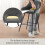 (2pcs, Grey) Set of 2 Bar Stools Velvet Breakfast Bar Stools Rest 5